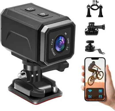 Productafbeelding van Actiecamera 4K met WiFi - Waterdichte Fietscamera Voor Outdoor Activiteiten