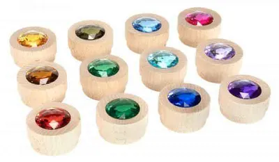 Produktbild von Funkelsteine Holz Regenbogen, 12tlg.