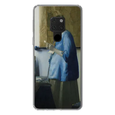 Produktbild von MuchoWow® Handyhülle Schutzhülle Hülle für Huawei P40 Lite Frau in Blau liest einen Brief - Gemälde von Johannes Vermeer Silikon Softcase Handy Hülle - Handy