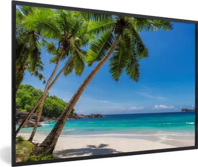 Produktbild von MuchoWow® MuchoWow® Gerahmtes Poster Strand - Palme - Meer - Insel 30x20 cm - Poster mit zchwarzem Bilderrahmen - Kunstdruck - Bild-Poster