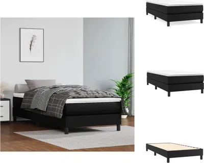 Produktbild von vidaXL Boxspringbett Schwarz 100x200 cm Kunstleder -  Betten & Bettgestelle