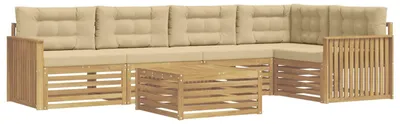 Immagine prodotto di Set di divani da esterno, 6 pezzi, colore beige, dimensioni 79 x 79 x 37 cm