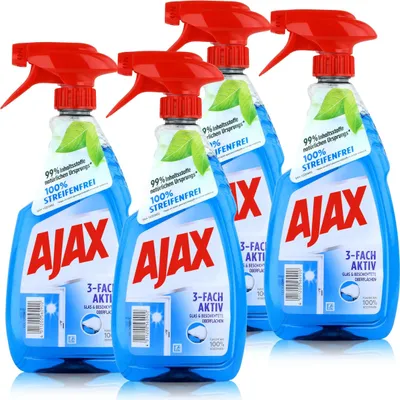 Produktbild von Ajax Glasreiniger 500ml - Für Glas & Beschichtete Oberflächen (4er Pack)