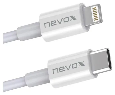 Produktbild von nevox Lightning/USB-C Datenkabel MFi 1m, weiß