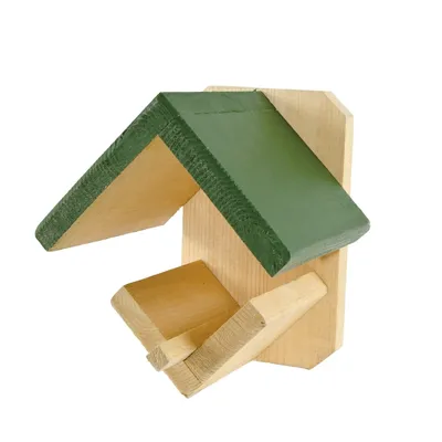Produktbild von Boon Vogelhaus/Futterhaus - Holz - mit grunem Dach - 16 cm
