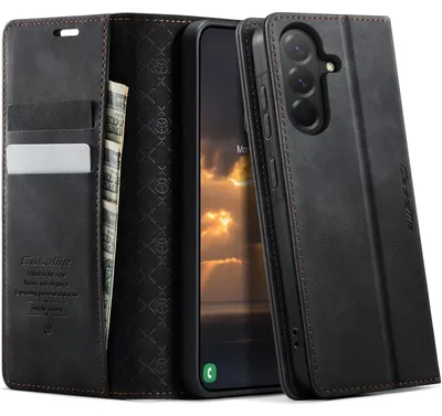 Productafbeelding van Telefoonkoffer, flippercase voor Samsung Galaxy A36 5G, kunstleer, zwart, met RFID-kaartsleuf en standfunctie