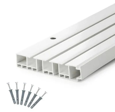 Immagine prodotto di Binario per tende a 3 binari, completo di accessori di montaggio, colore bianco