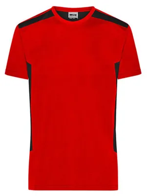 Produktbild von James and Nicholson - "Workwear Strong" T-Shirt für Herren LT2541 (3XL) (Rot/Schwarz)