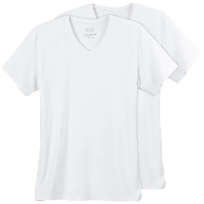 Produktbild von Ceceba XXL V-Neck T-Shirt Konvex 2er-Pack weiß