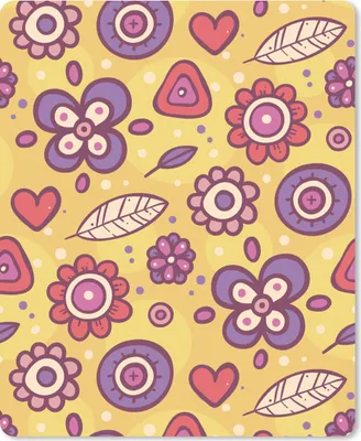 Produktbild von MuchoWow® Mauspad Mousepad Muster - Blumen - Lila - Orange 19x23 cm - Mousepads - Maus Mat - Pad - Mausunterlage - Mauspads - Spielen