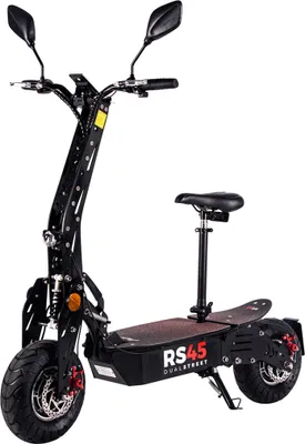 Produktbild von eFlux RS45 Pro | Straßenzulassung - Elektro Scooter mit Sitz - Faltbar - E-Roller - Elektroroller - Stoßdämpfung - 50 km Reichweite - 2000W (Schwarz)