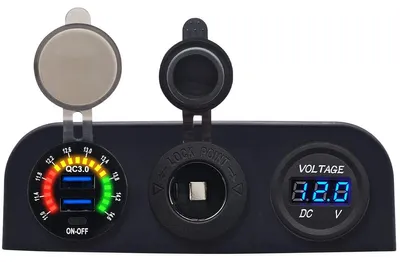 Produktbild von ProRide 12V USB-Autoladegerät 2 Ports - QC3.0, Voltmeter, 12V/24V