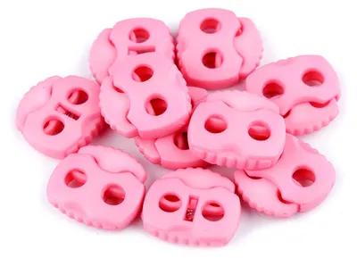 Produktbild von 10 Kordelstopper mit zwei Löchern 20x20mm, Durchzug 5mm - 35 Farben