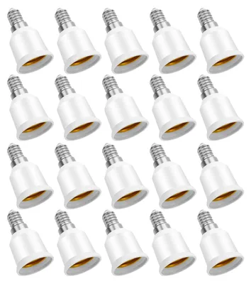 E14 auf E27 Adapter, 20 Stück, Keramik/Metall, für Lampen