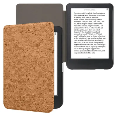 Produktbild von kwmobile Hülle kompatibel mit Kobo Clara BW / Clara Colour / Tolino Shine (5) / Shine Color - Kork eReader Schutzhülle Cover Case - Hellbraun