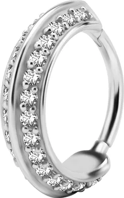 Produktbild von Karisma Edelstahl Hinged Segmentring Charnier/Conch Clicker Ring Piercing Ohrring Zirkonia Stärke 1,2mm Durchmesser 12mm - Bhcrz-22