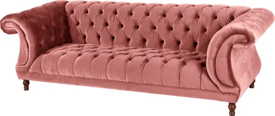 Produktbild von Max Winzer Sofa 3-Sitzer Ivette - Samtvelours rosé - Maße: 253 x 100 x 80 cm