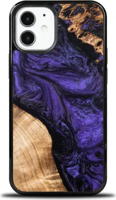 Image de Étui en bois pour iPhone 12 Mini, Bewood Unique Violet