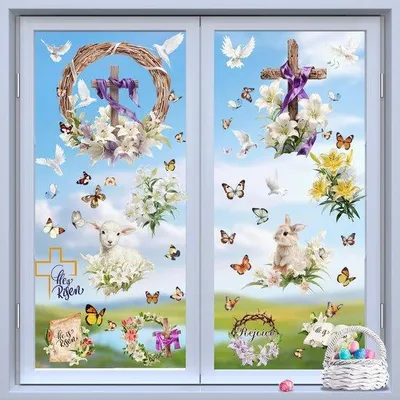 Produktbild von Zelfklebende Ostereier Wandstickers, 9 Schichten Herstellbar mit Kreuz, Wanddeko für Kinderzimmer