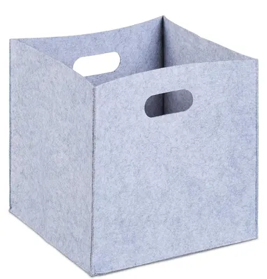 Zdjęcie produktu dla Koszyk Viltmand - Zestaw 10 sztuk - Kwadratowy - 30x30x30 cm - Składany - 2 uchwyty - Kosz do przechowywania - Kosz - Kolor: szary