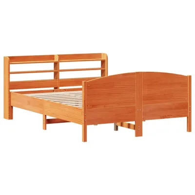 Produktbild von vidaXL Massivholzbett ohne Matratze Wachsbraun 160x200 Kiefernholz
