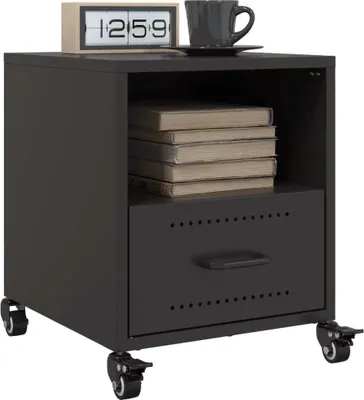 Produktbild von vidaXL Nachttische 2 Stk. Schwarz 36x39x43,5 cm Stahl