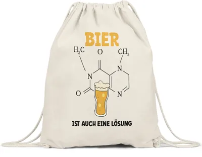 Produktbild von Bier Ist Auch Eine Lösung Turnbeutel Gymsack Schaum Bierkrug Halbe Bierchen Alkohol Feierabend Weizen Hefe Hopfen Alkoholiker