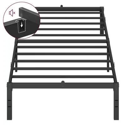 Produktbild von Metallbett - Bettgestell 90x200 cm - Einzelbett - Stauraum unter dem Bett - Modernes Design - Einfache Montage - Schwarz