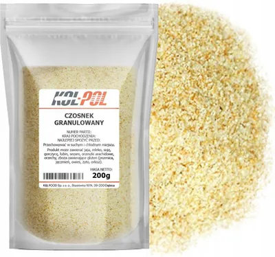 Zdjęcie produktu dla CZOSNEK GRANULOWANY 200g Suszony naturalny aromatyczna przyprawa Kol-Pol