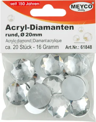 Produktbild von Acryl Diamanten Glitzerstein Dekostein Ø 20 mm ca. 20 Stück Kunststoff kristall