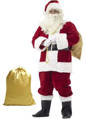 Produktbild von Ahititi Weihnachtsmann Kostüm Deluxe, Nikolauskostüm Santa Claus-Erwachsenenkostüm 10-Teilig S