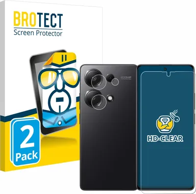 Produktbild von 2x Für Xiaomi Redmi Note 13 Pro 4G (Display+Kamera) Schutzfolie BROTECT Displayschutz Display Schutz Folie Klar Transparent