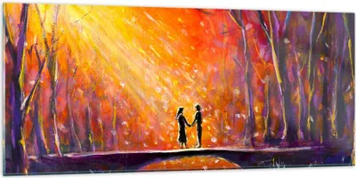 Produktbild von Bilder auf glas - Wald Baum Natur - 120x50cm - Glasbilder - Wandbilder - Kunstdruck - zum Aufhängen bereit - Wanddekoration aus Glas - Glas Bilder - Wandbild auf Glas - Einteilig - GAB120x50-3965