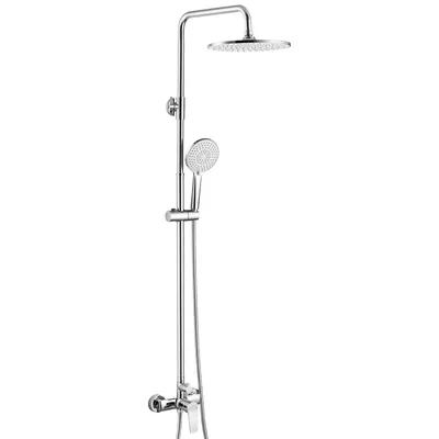 Produktbild von Auralum Regenduschkopf, 25 cm Durchmesser, dreistufige Handbrause, höhenverstellbar von 93–130 cm, wassersparend, Duschset aus Chrom