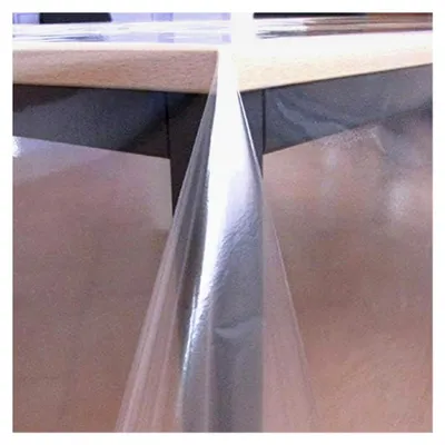 Produktbild von Tischfolie Tischdecke glasklar transparent 0,3 mm wählbar in eckig, rund, oval (Rand: Schnittkante, 140 x 280 cm eckig)