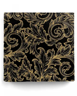 Produktbild von Gothic Barock Servietten Schwarz-Gold 20 Stück