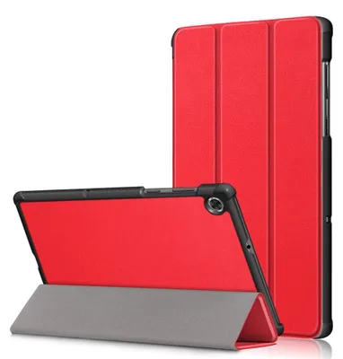 Produktbild von Lenovo Tab M10 FHD Plus Hülle - Tri-Fold Ständer Klapphülle mit Schlaf/Wach-Funktion - Rot