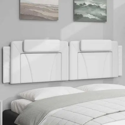Produktbild von "Rabatt" Bettkopfteil modern - Kopfteil-Kissen - "Viana" Weiß 180 cm Kunstleder - Kopfteile CC17222