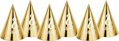 Produktbild von PartyDeco Partyhüte 18th Birthday, gold, 16cm, Party-Hut, Gold, Geburtstag, 160 mm, 11 cm, 6 Stück(e)