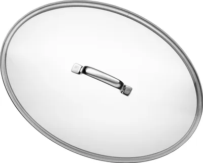 Produktbild von WMF Schmorpfanne/Fischpfanne oval 38 x 26 cm, mit Glasdeckel, Cromargan Edelstahl beschichtet, Induktion