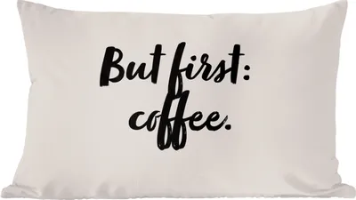 Produktbild von MuchoWow® Zierkissen Sofakissen Wohnzimmer Dekokissen 60x40 cm Kaffee - Koffein - Aber zuerst: Kaffee - Sprichwörter - Zitate - Kopfkissen - Polster mit Foto