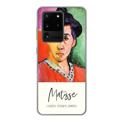 Produktbild von MuchoWow® Handyhülle Schutzhülle Hülle für Samsung Galaxy S20 Ultra Matisse - Grüner Streifen (1905) - Alte Meister Silikon Softcase Handy Hülle - Karteninhaber