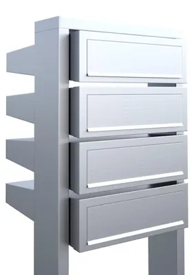 Produktbild von Briefkastenanlage Stairs for Four aus Edelstahl