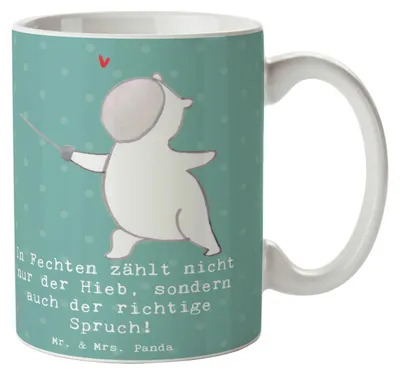 Produktbild von Mr. & Mrs. Panda Motivtasse Fechten Spruch - Meeresbrise - Geschenk, Humor, Hieb, Tasse, Kaffeebecher, Sportler, Geschenke, Kaffeetasse, Freizeitbeschäftigung, Sportart