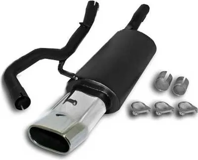 Produktbild von Edelstahl Endschalldämpfer 75x135mm DTM VW Golf 4 , New Beetle, Audi A3, Seat Leon