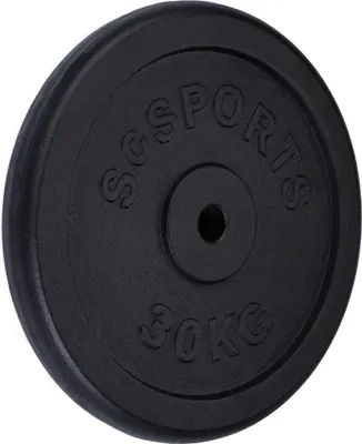 Produktbild von ScSPORTS® Hantelscheiben - Einzeln, 30kg, Ø 30/31mm, Gusseisen, Schwarz - Hantelscheibe, Gewichtsscheiben, Fitness Scheiben, Gewichte für Hantel, Langhantel
