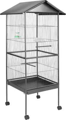 Produktbild von Klietka pre vtáky vysoká 162 cm, špicatá strecha - antracitová