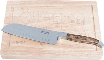 Produktbild von Laguiole Style de Vie Santoku Olivenholz mit Schneidebrett