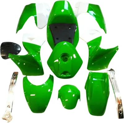 Produktbild von Verkleidung Set komplett grün weiss Pocket Bike HMParts