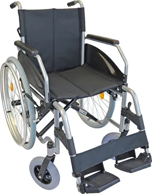Produktbild von FabaCare Rollstuhl Lexis, Standardrollstuhl faltbar, mit Steckachse, Transportrollstuhl bis 130 kg, Sitzbreite 48 cm